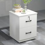 Wooden Freestanding Storage Filing Cabinet with Key Locking Drawers 001